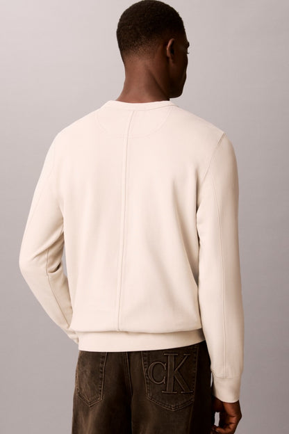 Calvin Klein 200G 350 Terry Badge Crew Neck Sweatshirt Moonstruck