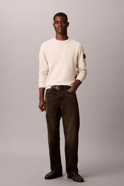 Calvin Klein 200G 350 Terry Badge Crew Neck Sweatshirt Moonstruck