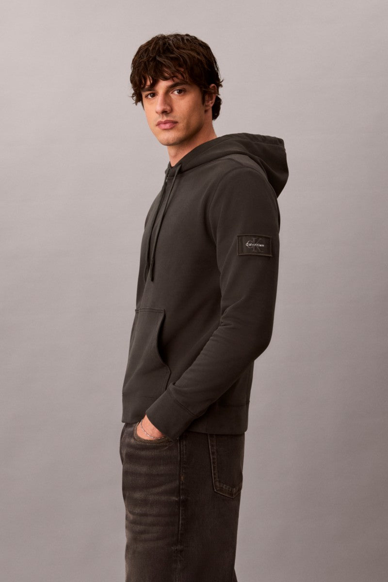 Calvin Klein 201G 350 Terry Badge Hoodie Pirate Black