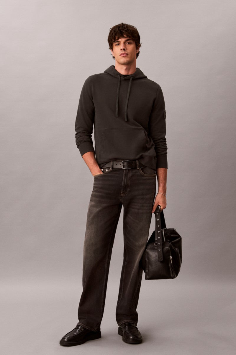 Calvin Klein 201G 350 Terry Badge Hoodie Pirate Black