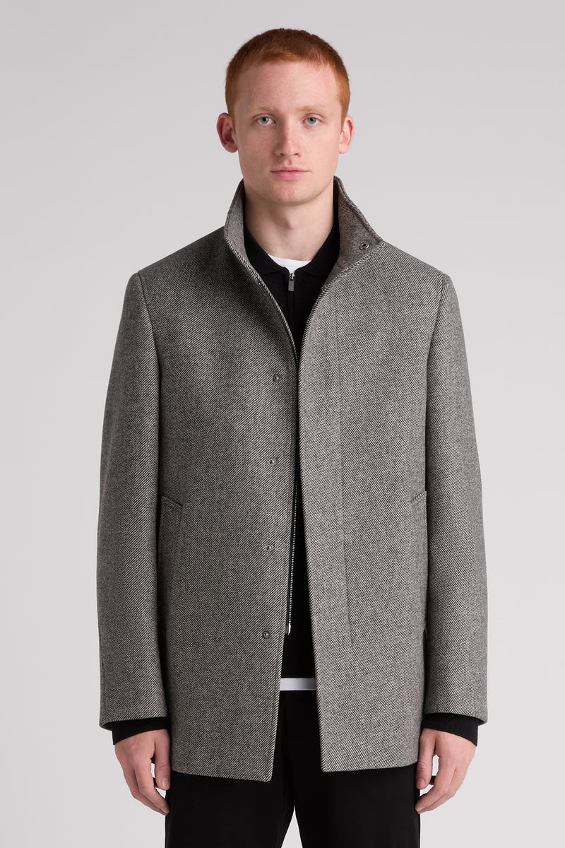 Remus Uomo 90711 Jacob Regular Fit Wool Rich Overcoat Grey
