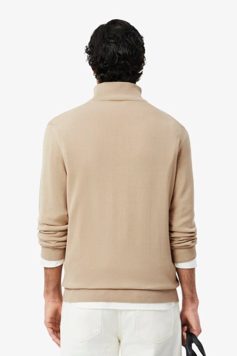 Lacoste 1980 1/4 Zip Knit Beige