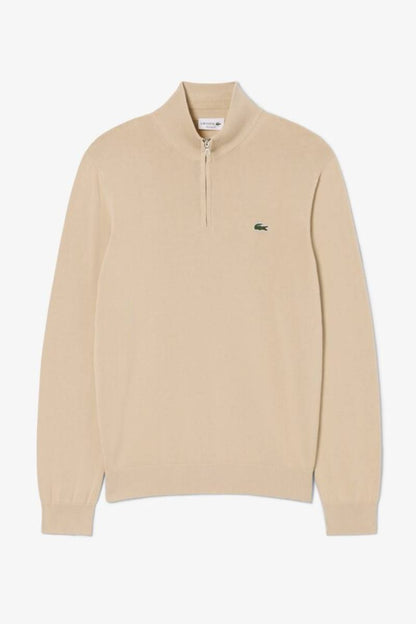 Lacoste 1980 1/4 Zip Knit Beige