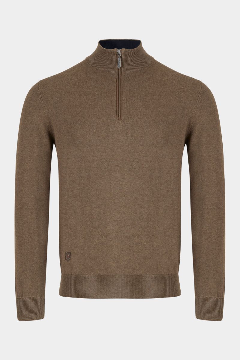 6th Sense Harry Quarter Zip Chestnut