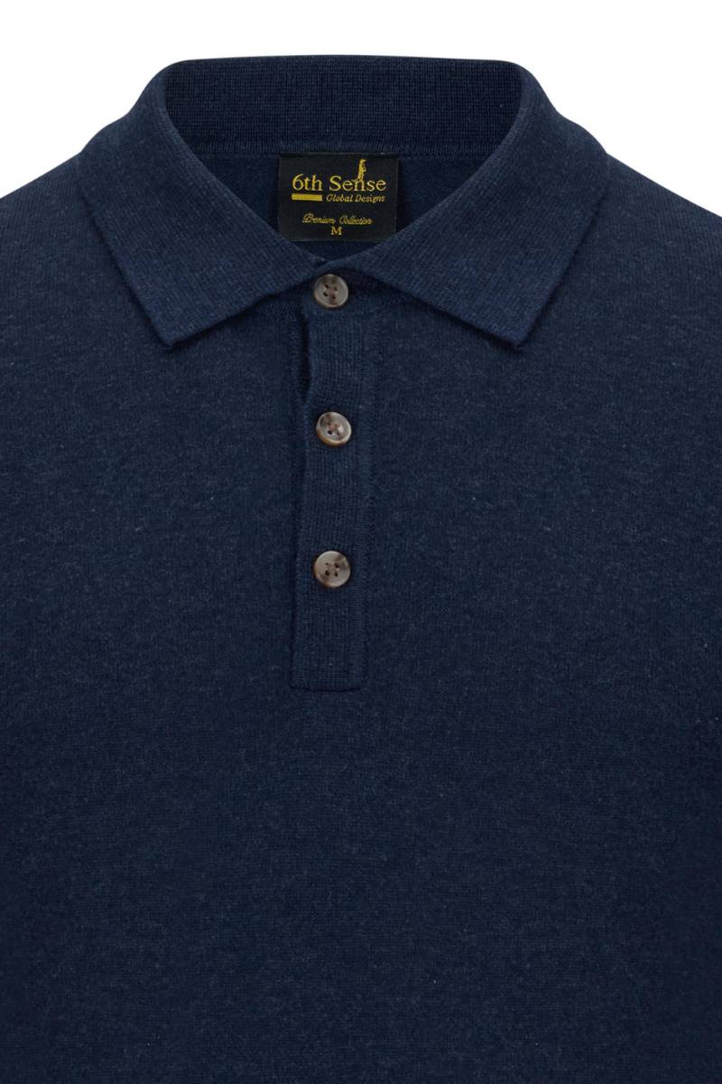 6TH Sense Super 3 Button Polo Navy
