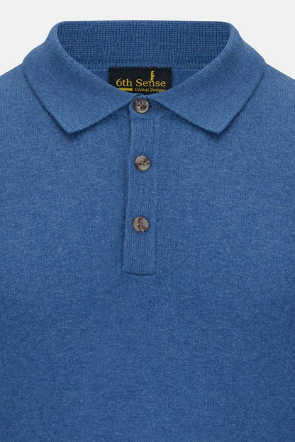 6TH Sense Super 3 Button Polo True Blue
