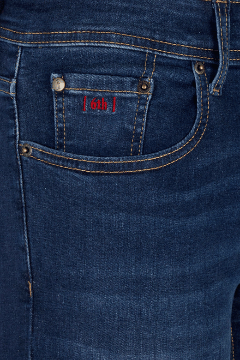 6th Sense Nevada Straight Fit Jean Night Time Blue
