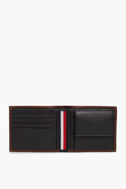 Tommy Hilfiger 14795 Seasonal Leather Card and Coin Wallet Burnished Brown