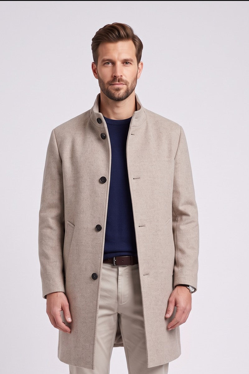 Bugatti 24201 Wool Blend Overcoat Beige