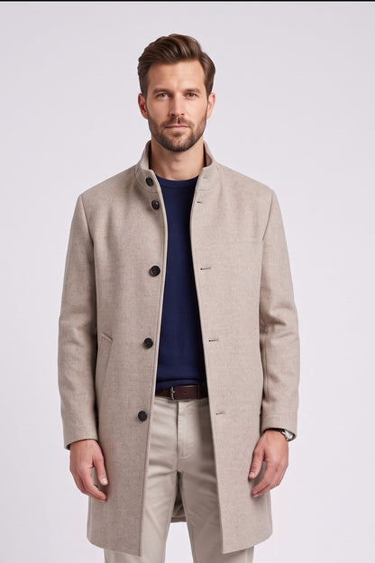 Bugatti 24201 Wool Blend Overcoat Beige