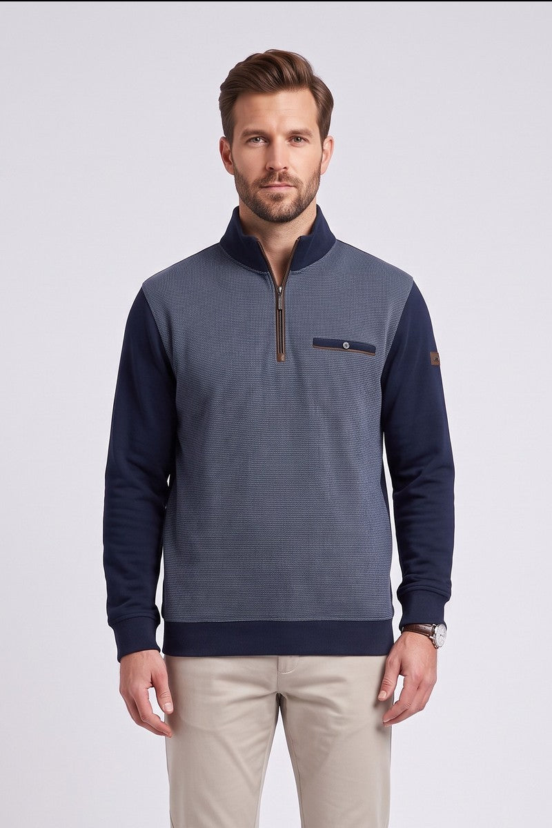 Bugatti 25058F Half Zip Sweatshirt Navy