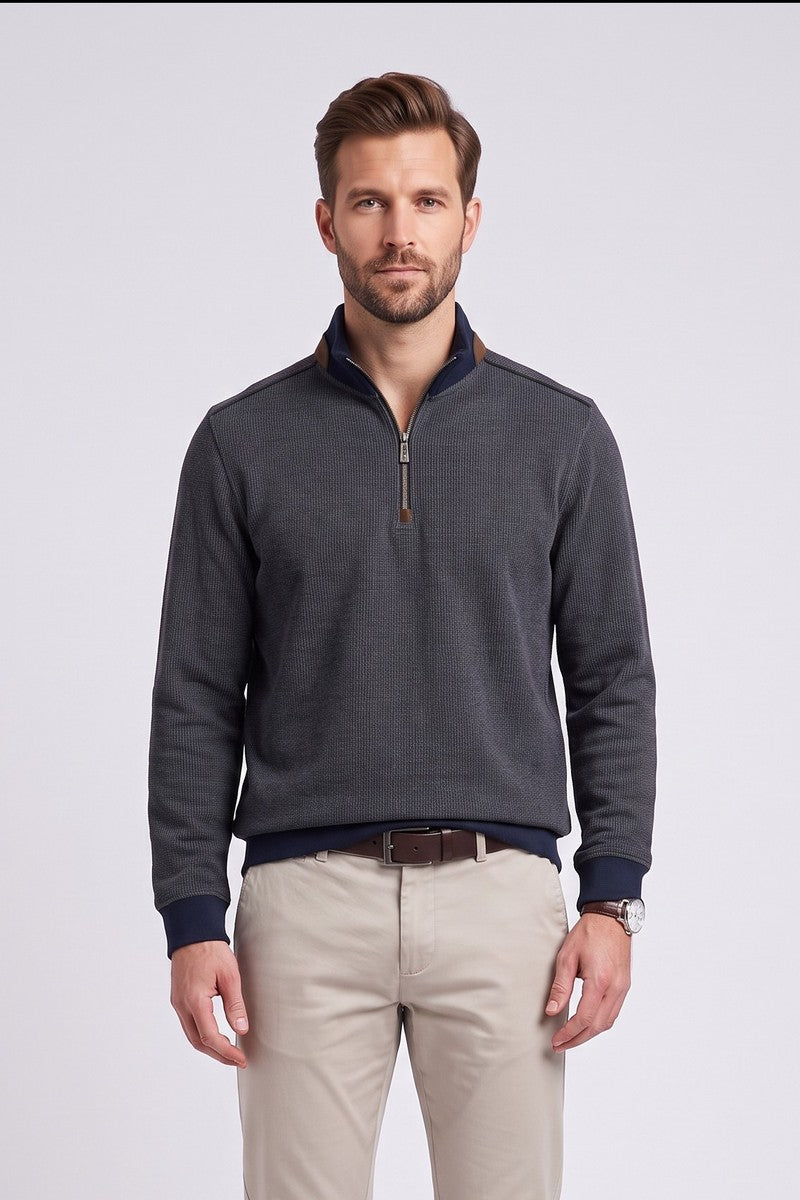 Bugatti 25060F Half Zip Sweatshirt Navy