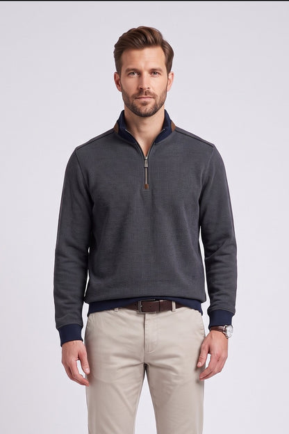 Bugatti 25060F Half Zip Sweatshirt Navy