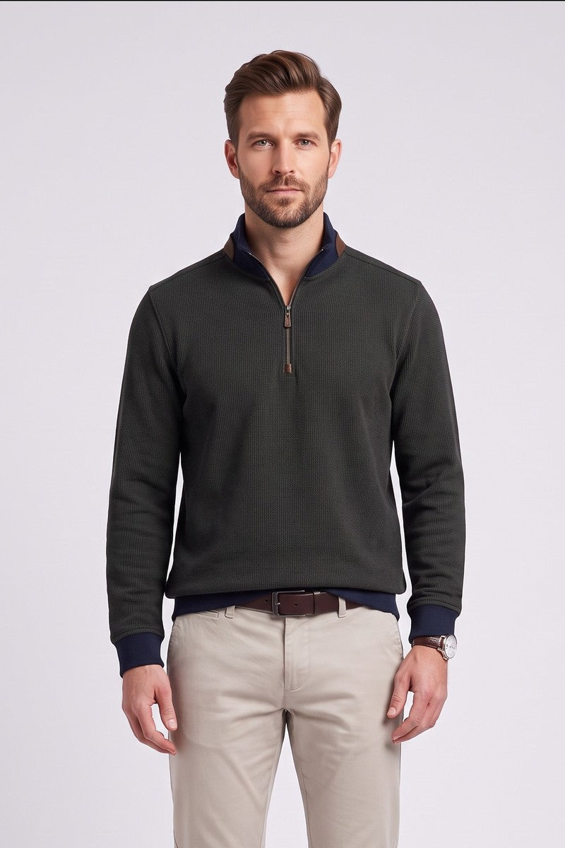 Bugatti 25060F Half Zip Sweatshirt Olive