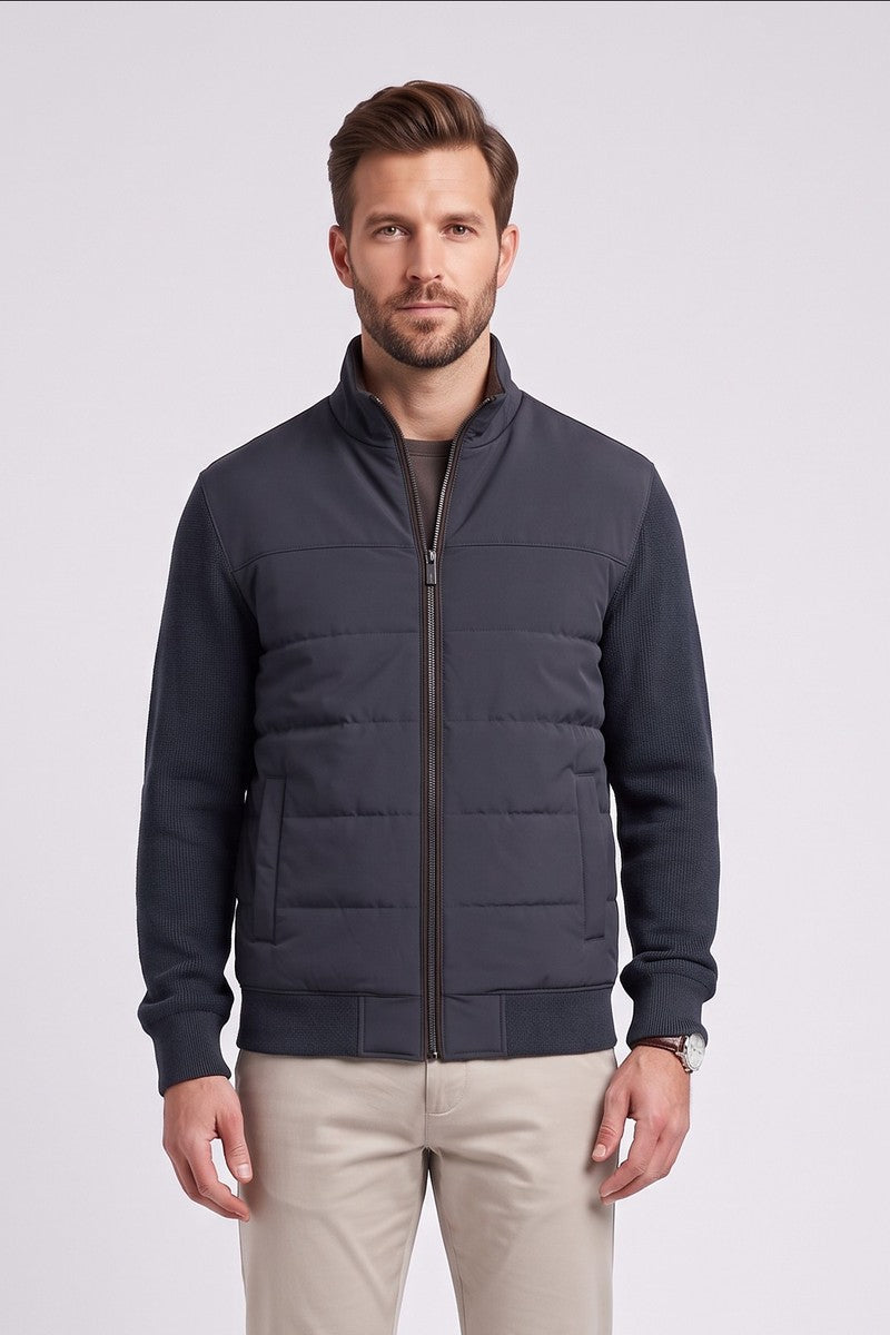 Bugatti 25556F Zip Through Hybrid Jacket Navy