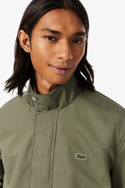 Lacoste BH1349 Water-Repellent Twill Harrington Jacket Khaki Green — view 2
