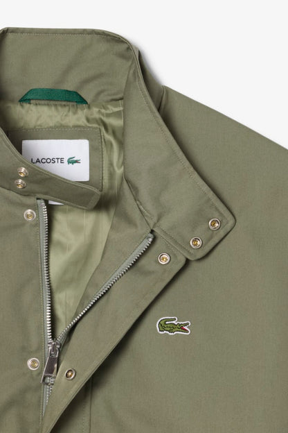 Lacoste BH1349 Water-Repellent Twill Harrington Jacket Khaki Green — view 5