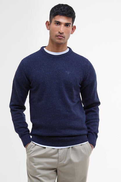 Barbour MKN0844 Essential Tisbury Regular Fit Wool Blend Crew Neck Jumper Navy
