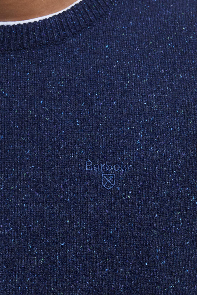 Barbour MKN0844 Essential Tisbury Regular Fit Wool Blend Crew Neck Jumper Navy
