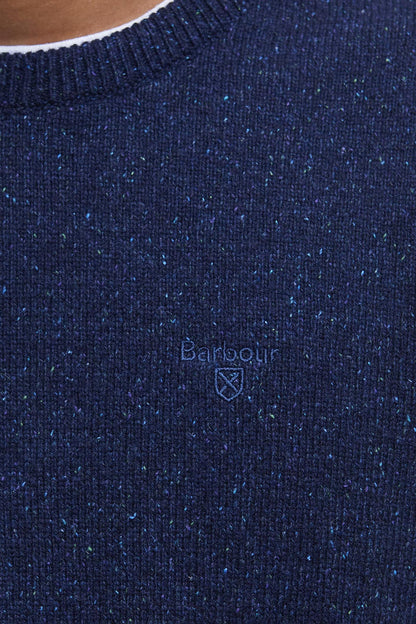 Barbour MKN0844 Essential Tisbury Regular Fit Wool Blend Crew Neck Jumper Navy
