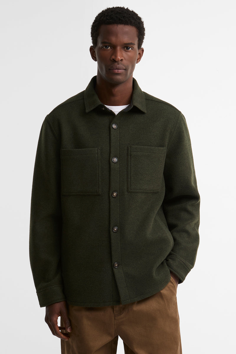Barbour MOS0510 Marltown Tailored Fit Wool Blend Overshirt Sage