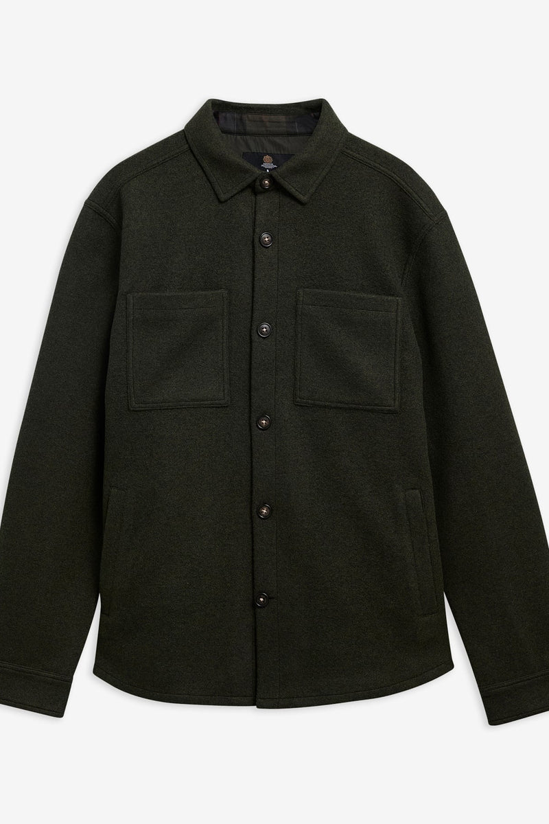 Barbour MOS0510 Marltown Tailored Fit Wool Blend Overshirt Sage