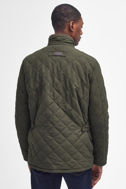 Barbour MQU1585 Waterproof Shoveler Regular Fit Quilted Jacket Dark Olive