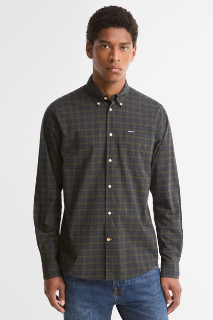 Barbour MSH5023 Lomond Tailored Fit Stretch Cotton Tartan Shirt Shadow