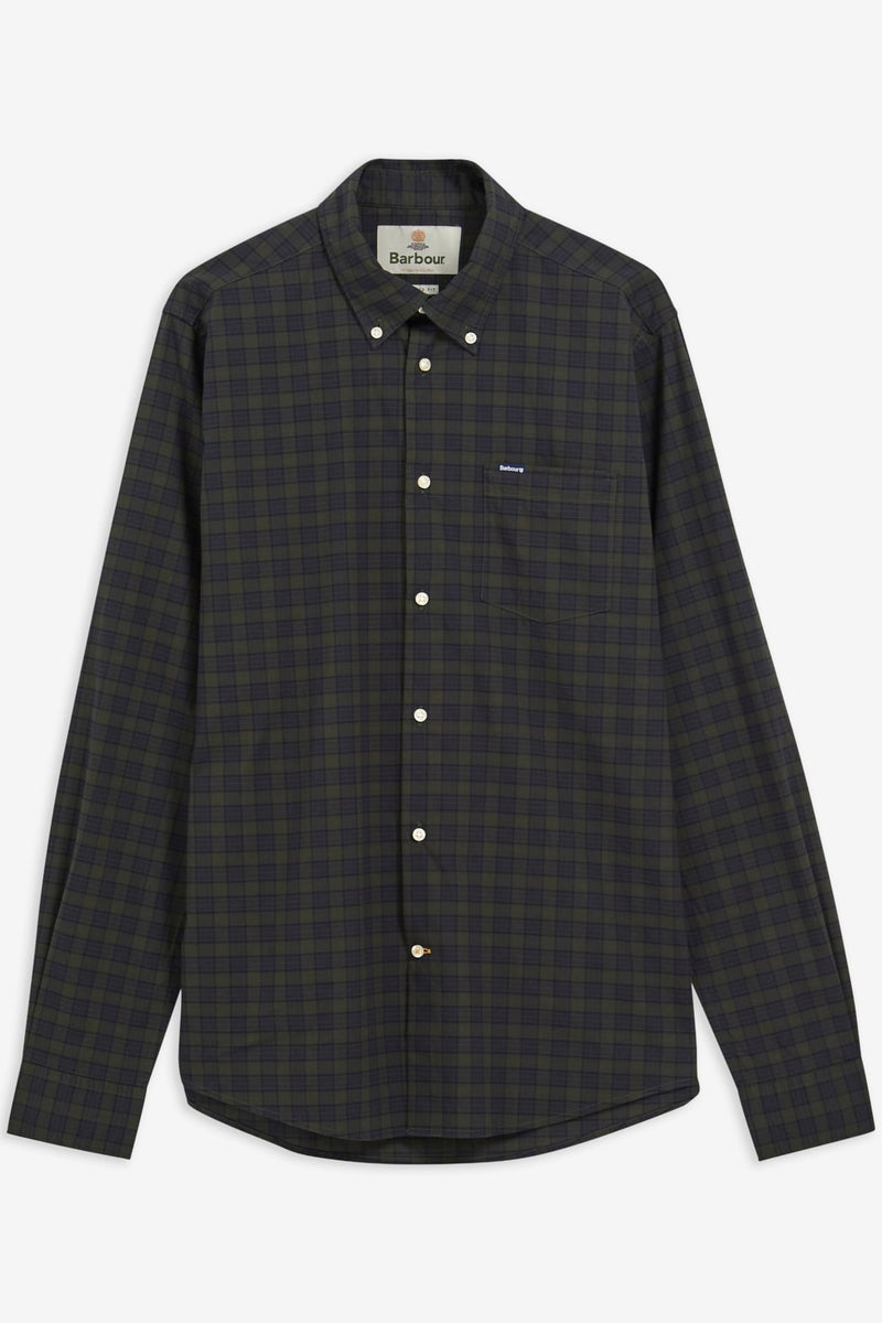 Barbour MSH5023 Lomond Tailored Fit Stretch Cotton Tartan Shirt Shadow