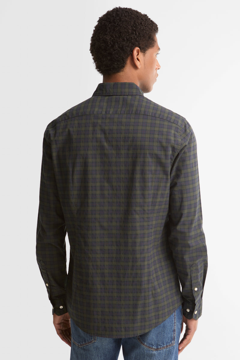 Barbour MSH5023 Lomond Tailored Fit Stretch Cotton Tartan Shirt Shadow