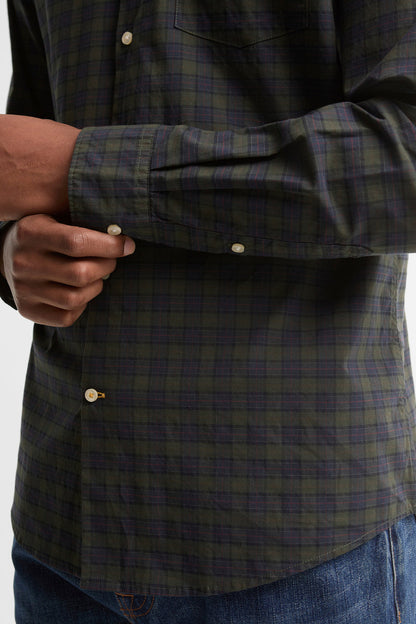Barbour MSH5023 Lomond Tailored Fit Stretch Cotton Tartan Shirt Shadow