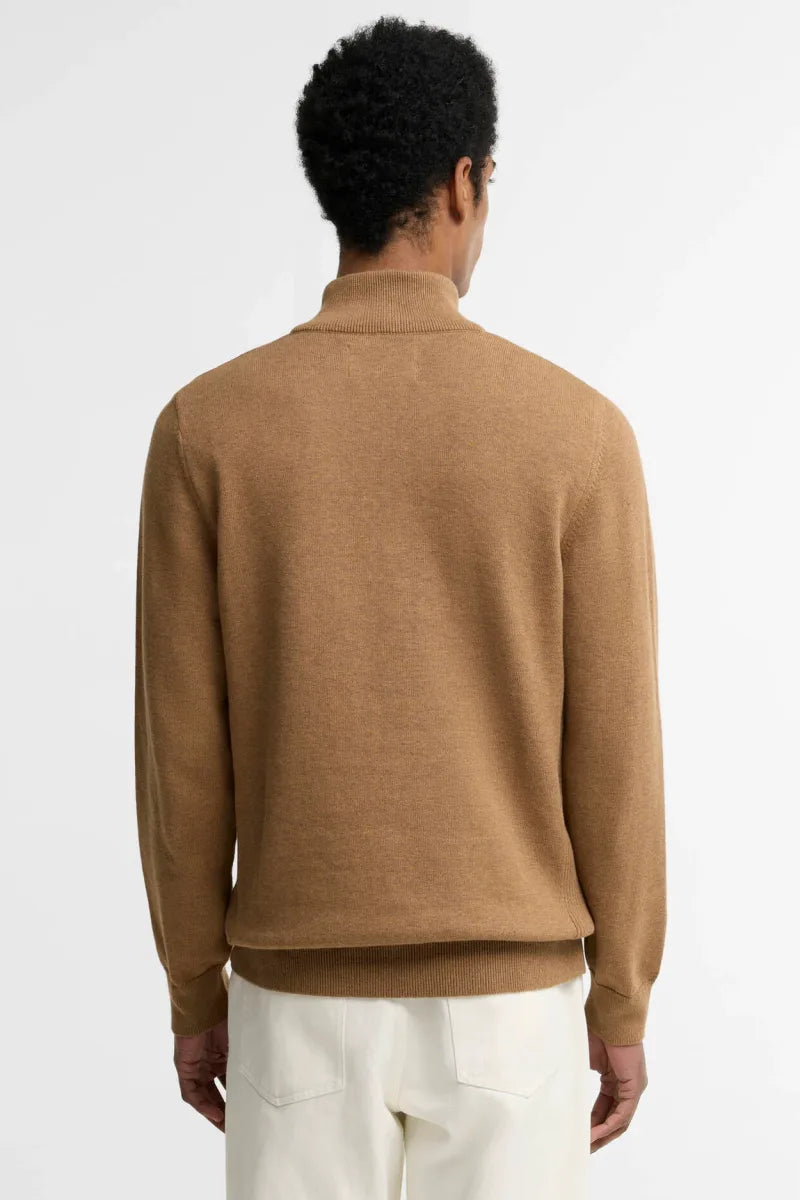 Barbour Cotton Half Zip Knit Sandstone Jumper