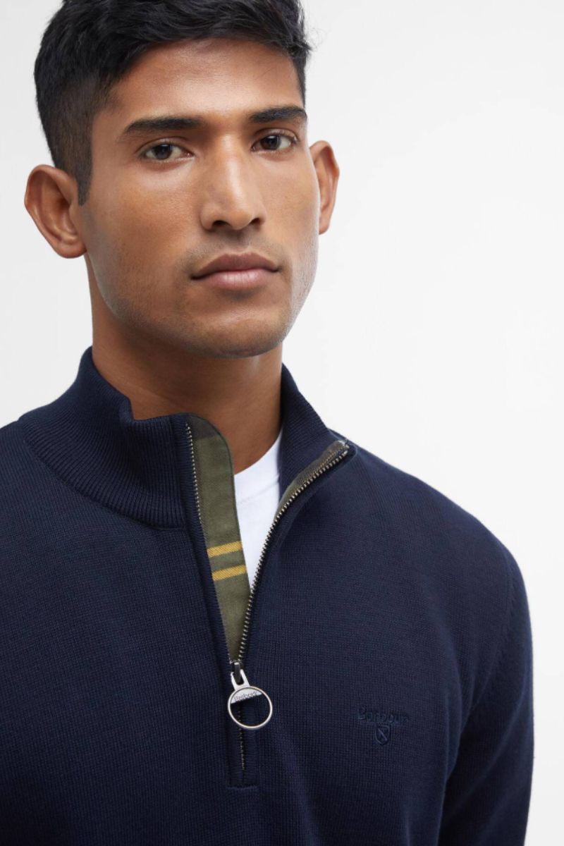 Barbour Cotton Half Zip Jumper Navy