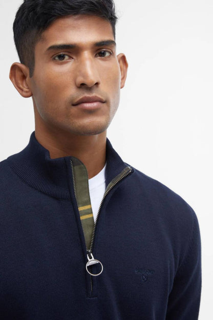 Barbour Cotton Half Zip Jumper Navy