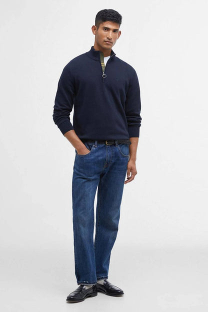 Barbour Cotton Half Zip Jumper Navy