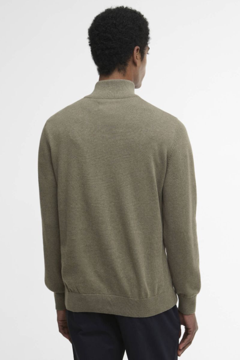 Barbour Cotton Half Zip Jumper Olive