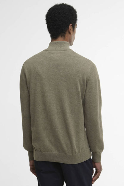 Barbour Cotton Half Zip Jumper Olive