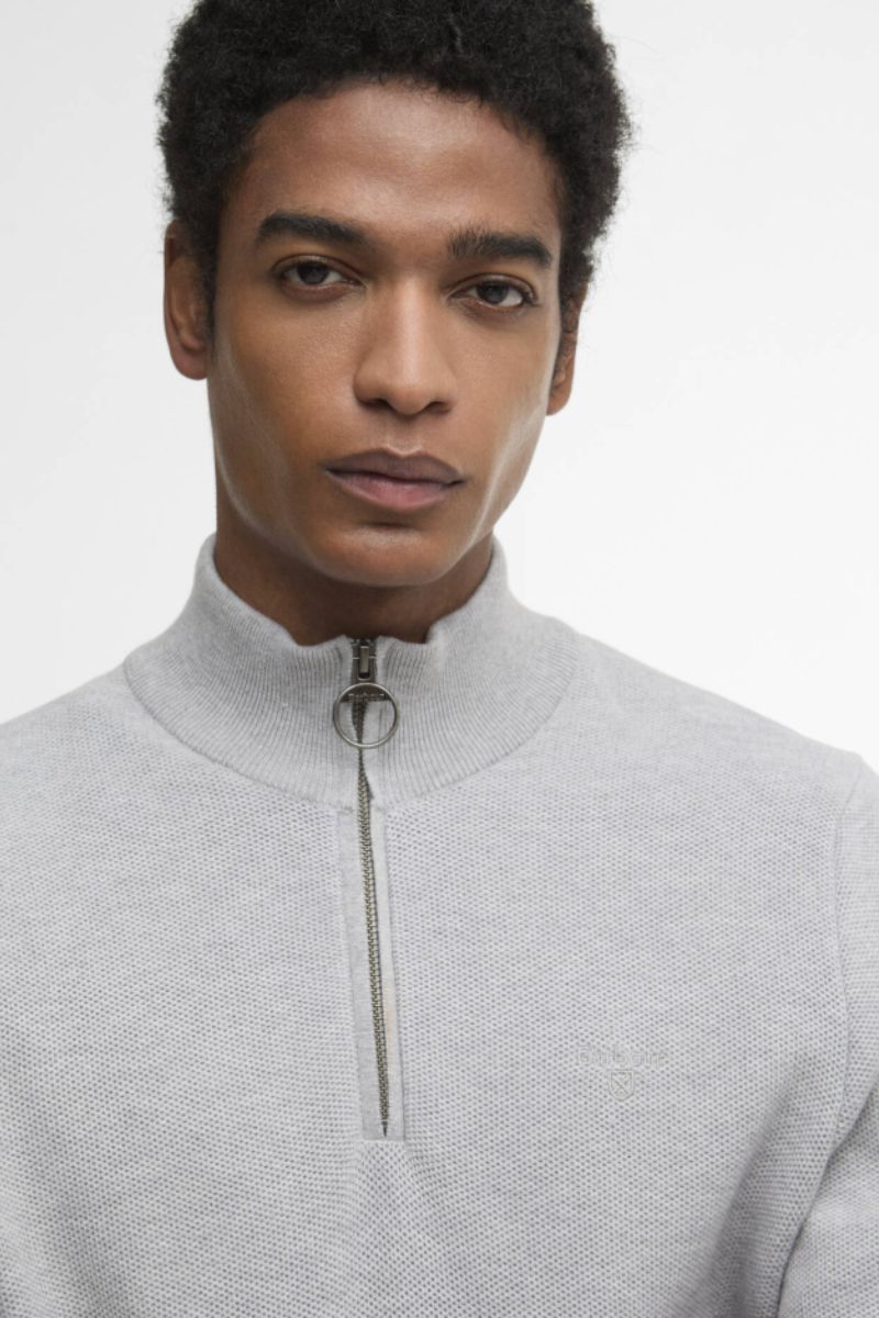 Barbour Essential Honeycomb Half Zip Grey