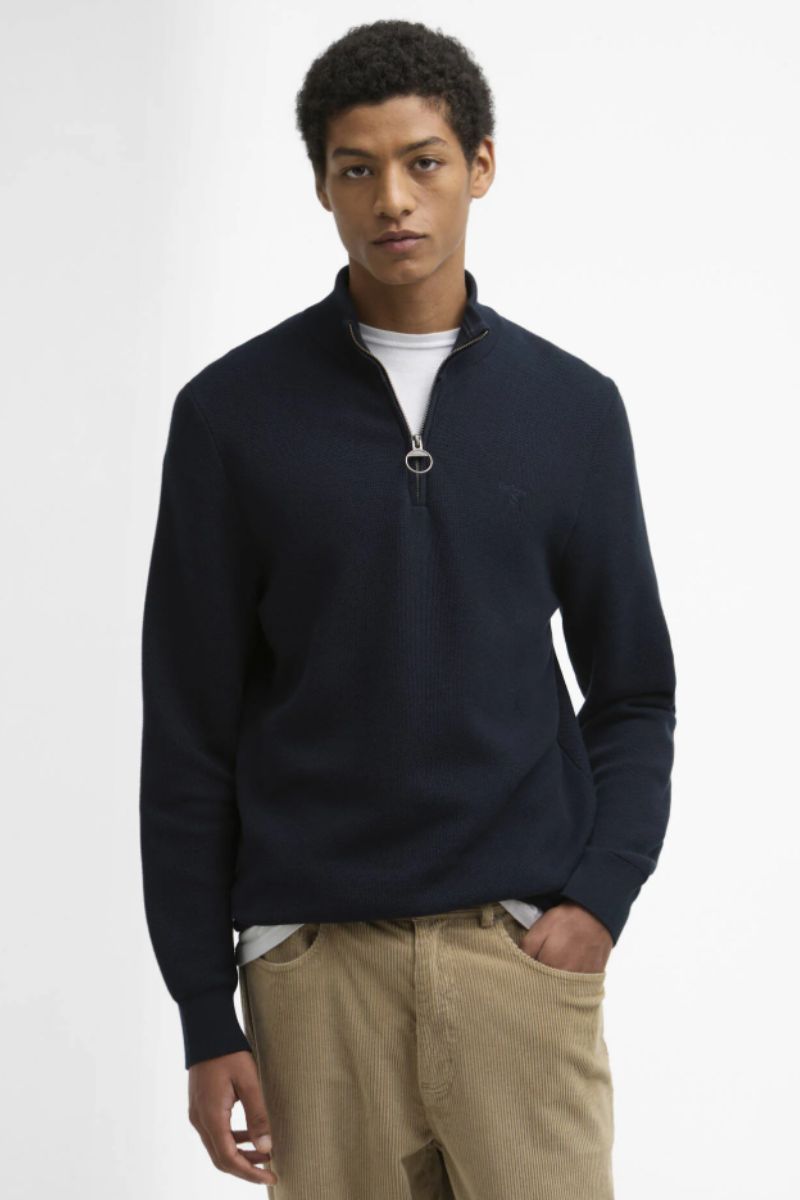 Barbour Essential Honeycomb Half Zip Navy