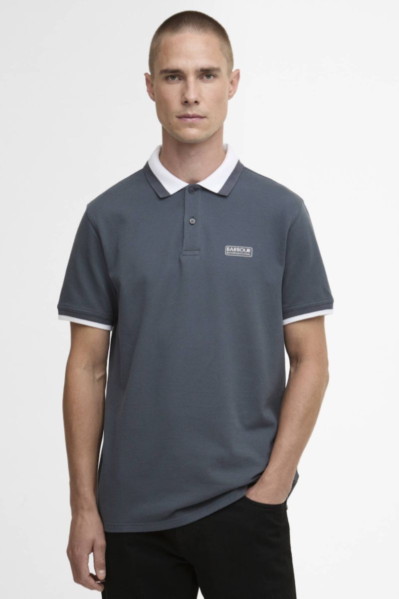 Barbour International Amped Polo Storm Grey
