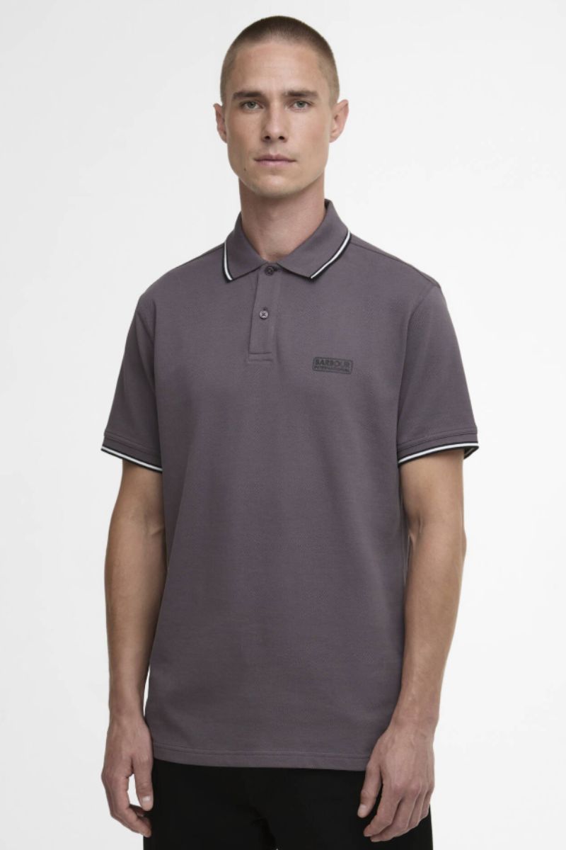Barbour International Evan Tipped Polo Aluminium