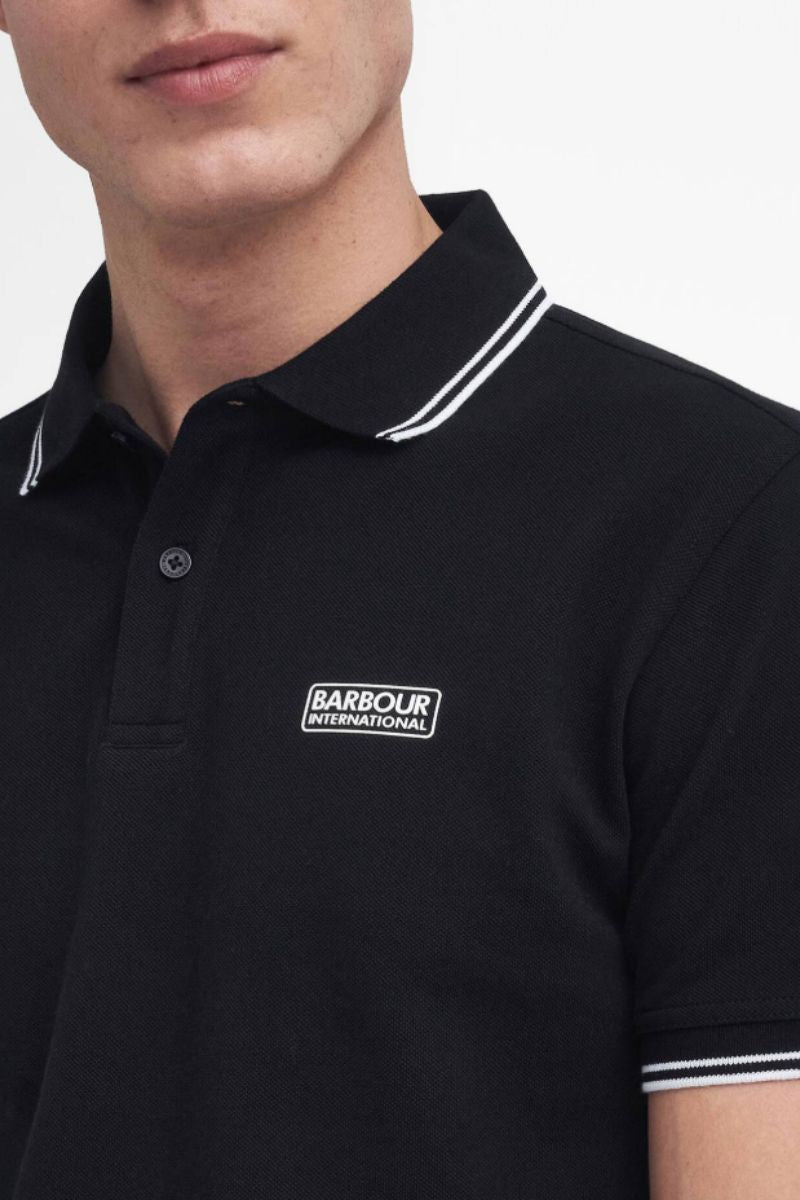 Barbour International Evan Tipped Polo Black