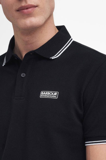 Barbour International Evan Tipped Polo Black