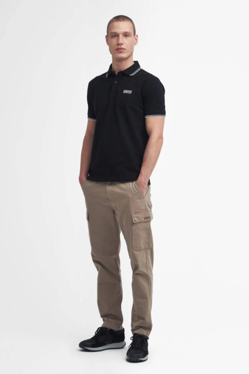 Barbour International Evan Tipped Polo Black