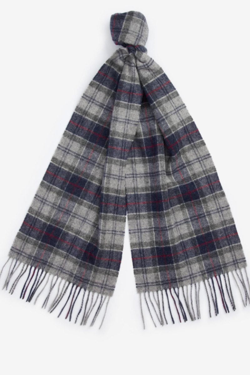 Barbour Tartan Lambswool Scarf Blue Grey