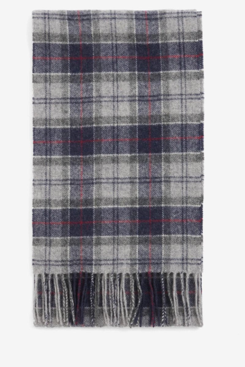 Barbour Tartan Lambswool Scarf Blue Grey