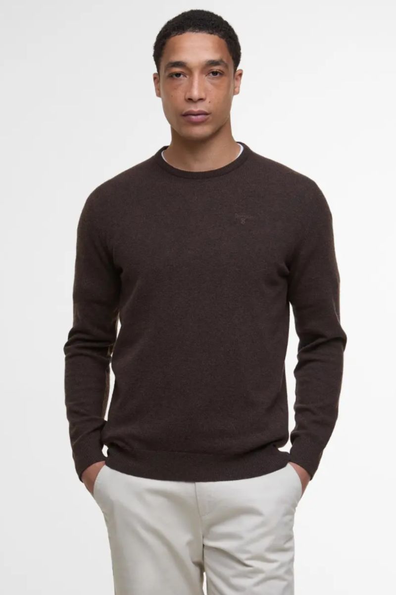 Barbour Ess Lambswool Crew Dark Oak