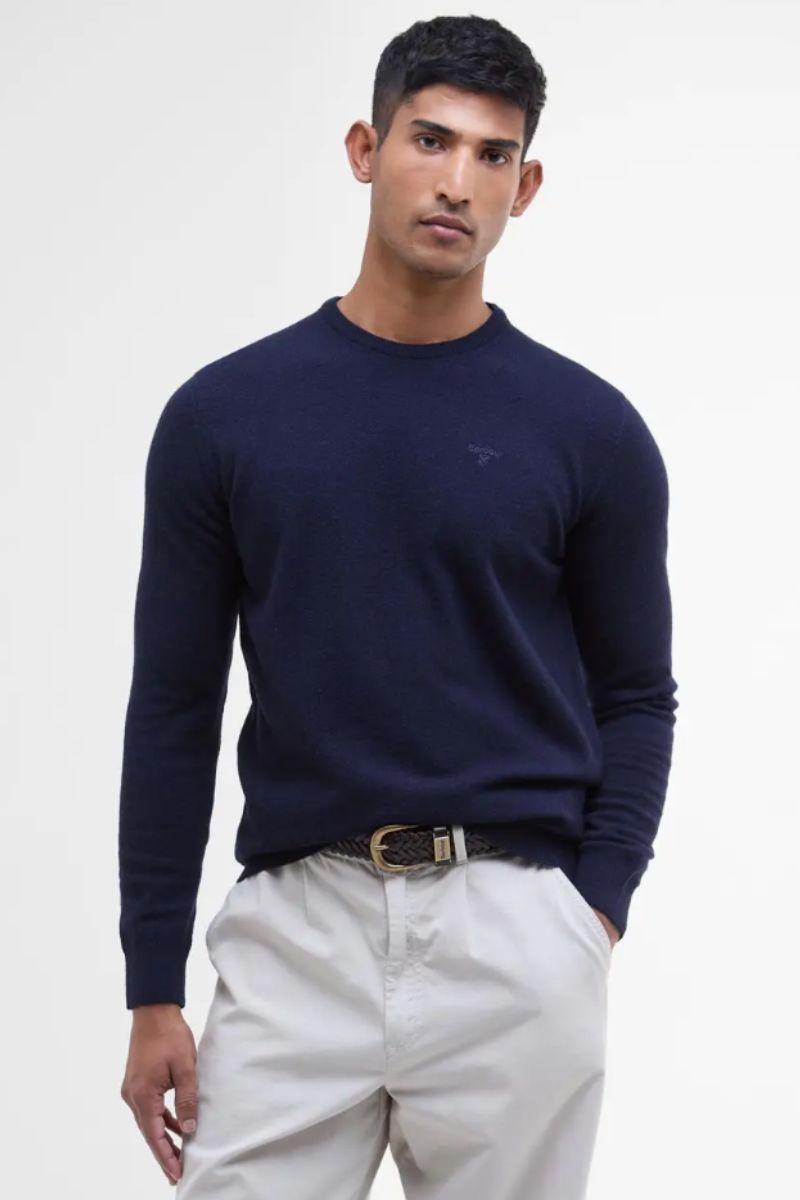 Barbour Ess Lambswool Crew Navy