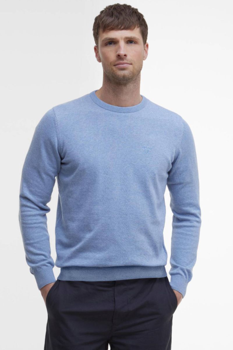 Barbour Pima Cotton Crew Jumper Dark Chambray