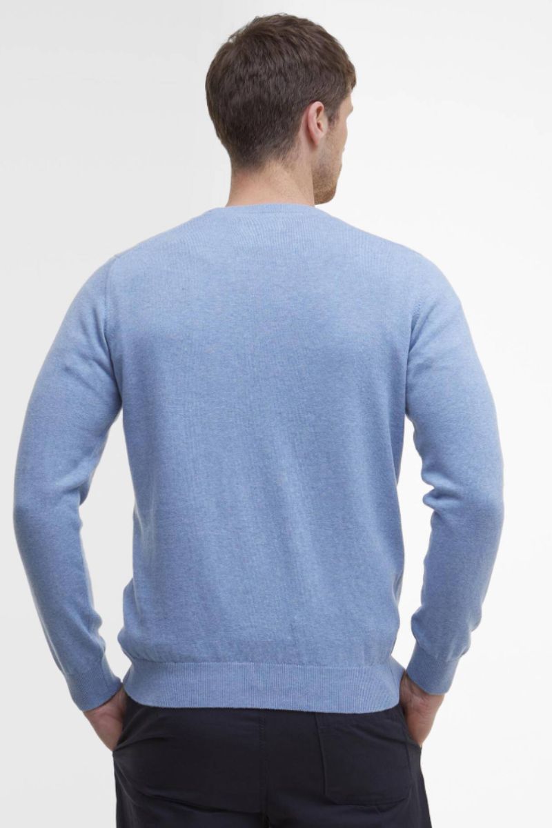 Barbour Pima Cotton Crew Jumper Dark Chambray